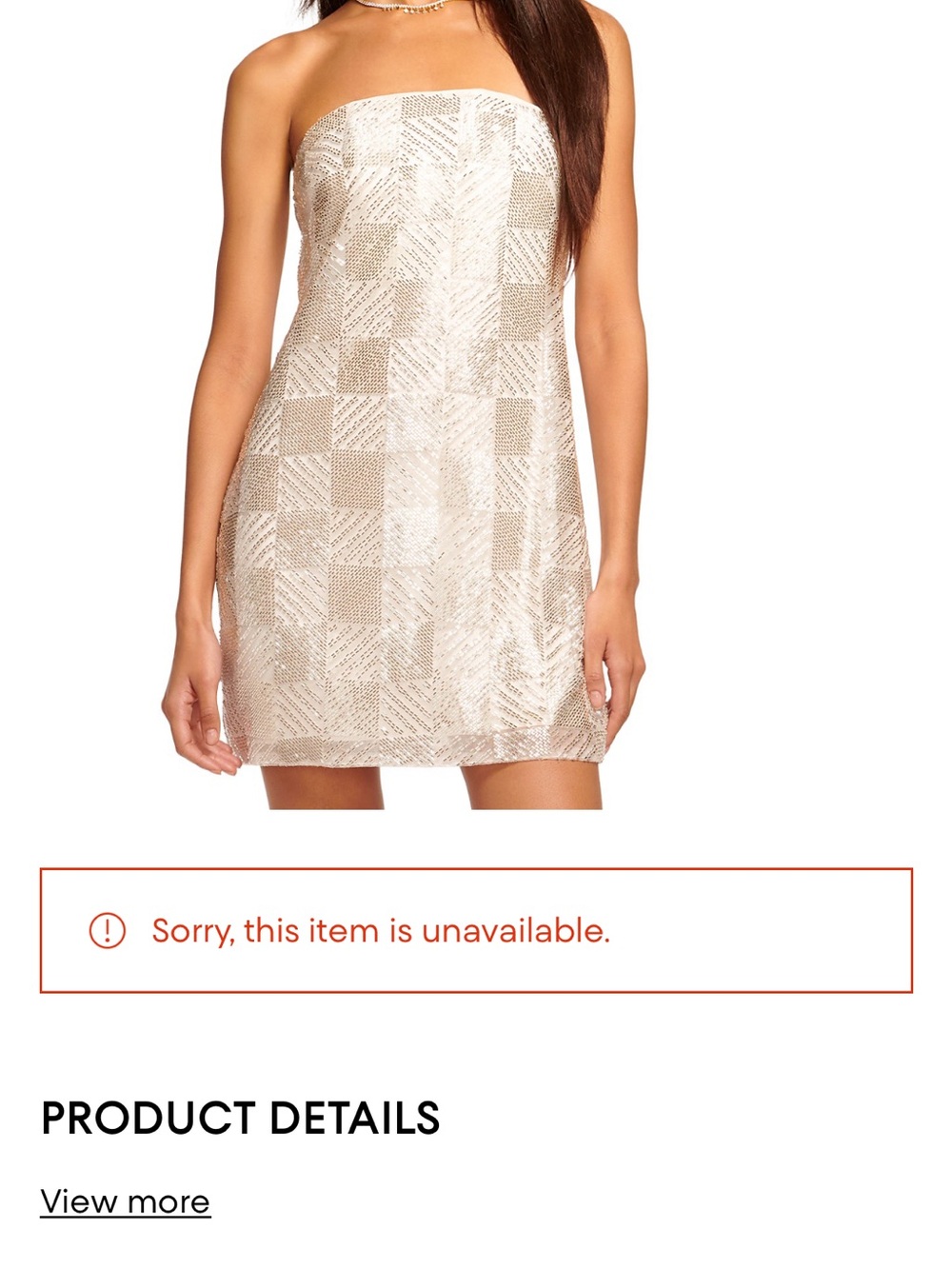 Ramy Brook Metallic Champagne Strapless Mini Dress